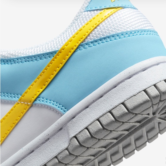 Nike Dunk Low Sneaker in Blue Chill | Yellow Strike White - Picture 8 of 13